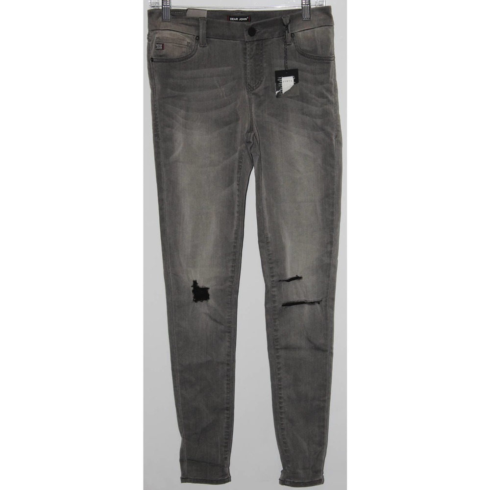 Women's Dear John Metro Harlow Gray Casual Skinny Jeans Pants Size 27 Size 4 NWT